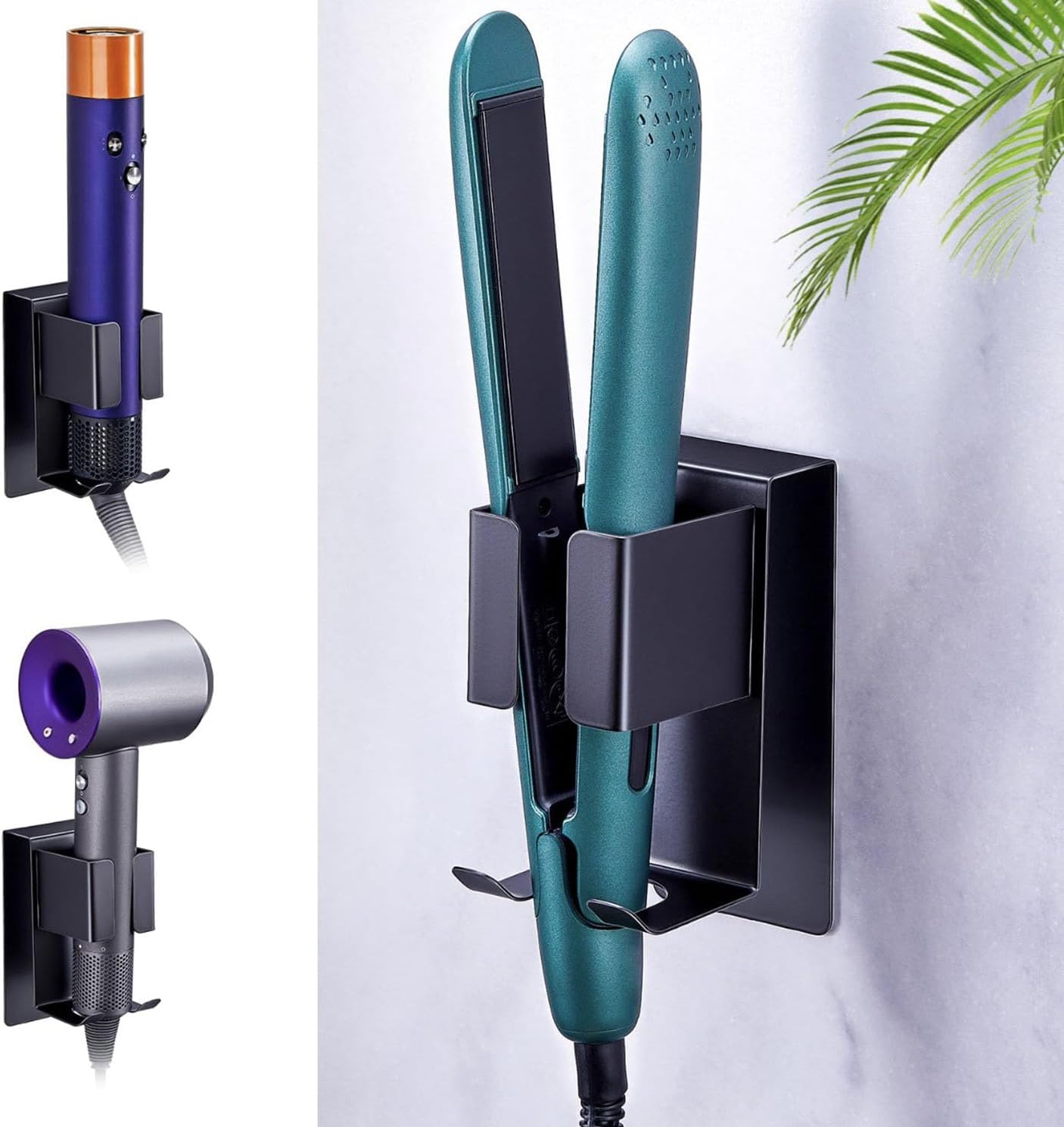 Curling iron Holder,Stainless Steel Hair Dryer Wall Mounted Storage Holder,Bathroom Styler Tool Organizer Storage Bracket for Hair Straightener