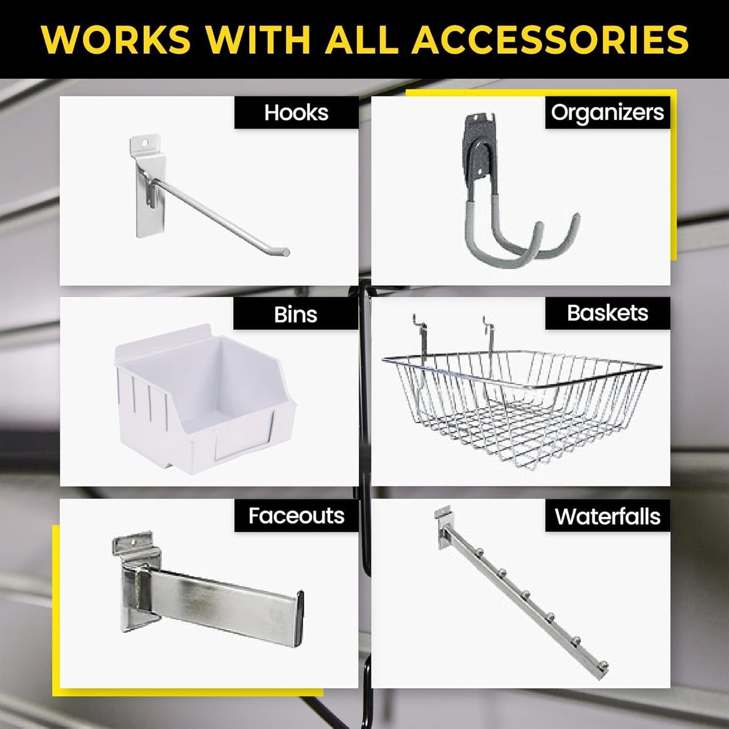 DLDIRECT 36" X 48" - White Slatwall Panel Garage Organizer: Heavy Duty Wall Mounted PVC Rack, Interlocking Slat Paneling for Garage Storage, Slotwall Board, Shelves System