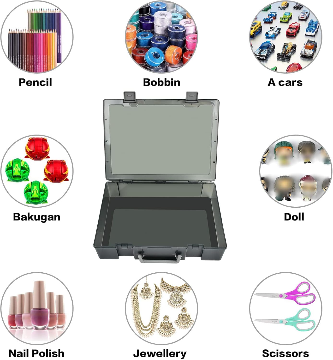 ALCYON 1600+ Baseball Card Storage Box, Sports Cards Holder Organizer Hard Plastic Display Case Compatible with Baseball/Football/for MTG/for PM for Collector (Bag Only)-Grey