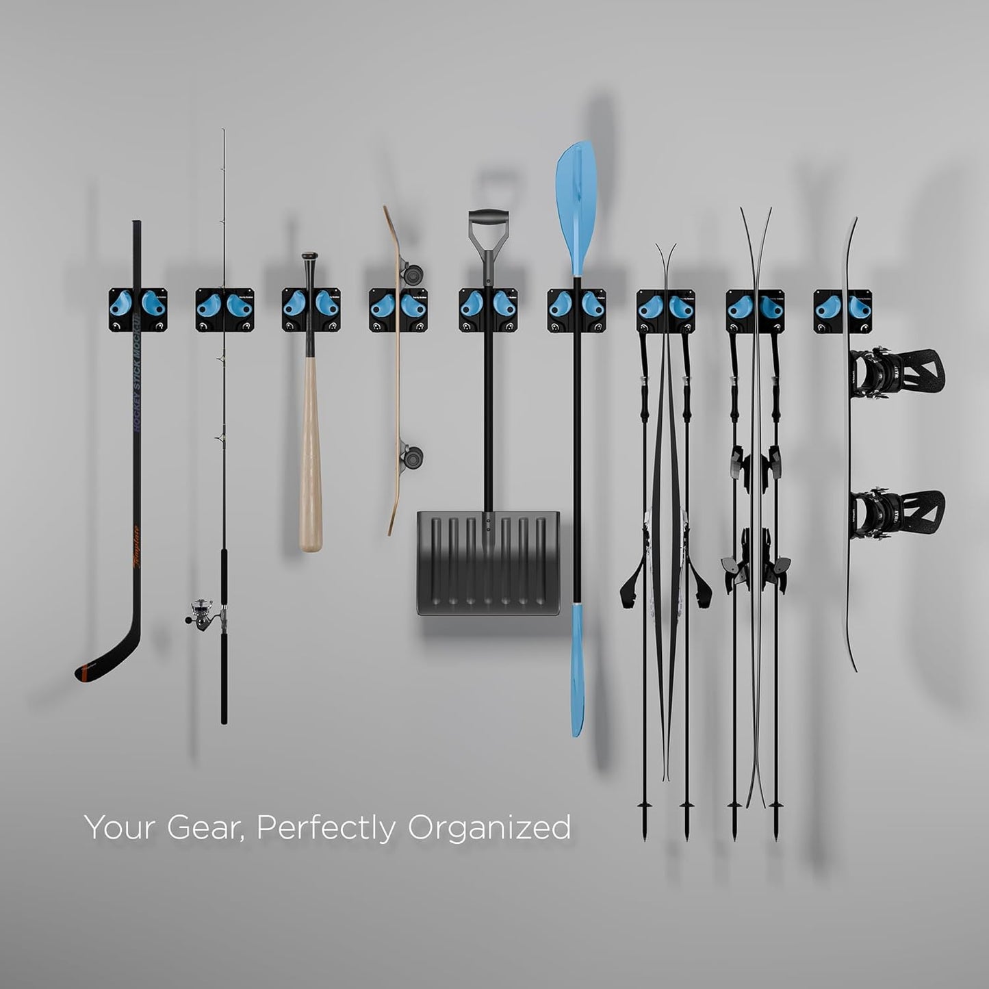 Gravity Grabber - Ultimate Ski & Snowboard Wall Rack | Secure, Non-Slip Storage | Fits Any Ski/Board | Garage Organization | Ski Storage Rack | Snowboard Storage Rack | Winter Gear Organizer | 2 Pck