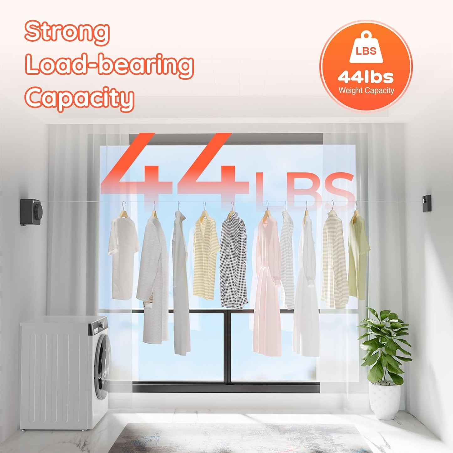 Retractable Clothesline Indoor, Non-Sagging Outdoors Clothesline Retracting, Heavy Duty Retractable Clothes Drying Laundry Line, Wall Mounted Stainless Steel Line - 13.8 Ft (Gray)