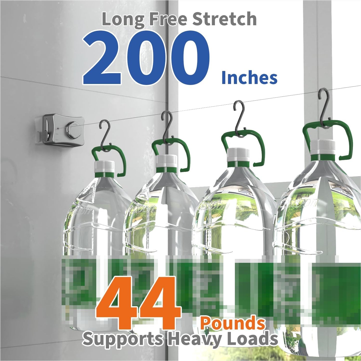 Retractable Clothesline Indoor Outdoor Clothesline - Laundry Line - Clothing Line - Heavy Duty Wall Mounted Space Saving RV Clothes Drying Rack