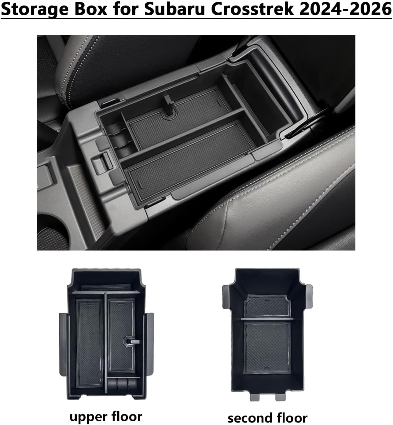 2026 Crosstrek Center Console Organizer for 2024 2025 2026 Subaru Crosstrek Accessories Armrest Storage Box Double-Layers Tray Durable Odorless