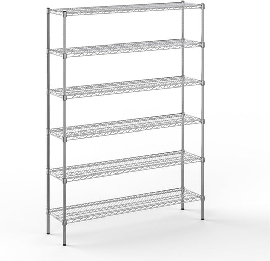 14" Deep x 54" Wide x 74" Height Wire Shelving Kit | 6-Tier | NSF Commercial Storage Rack Unit
