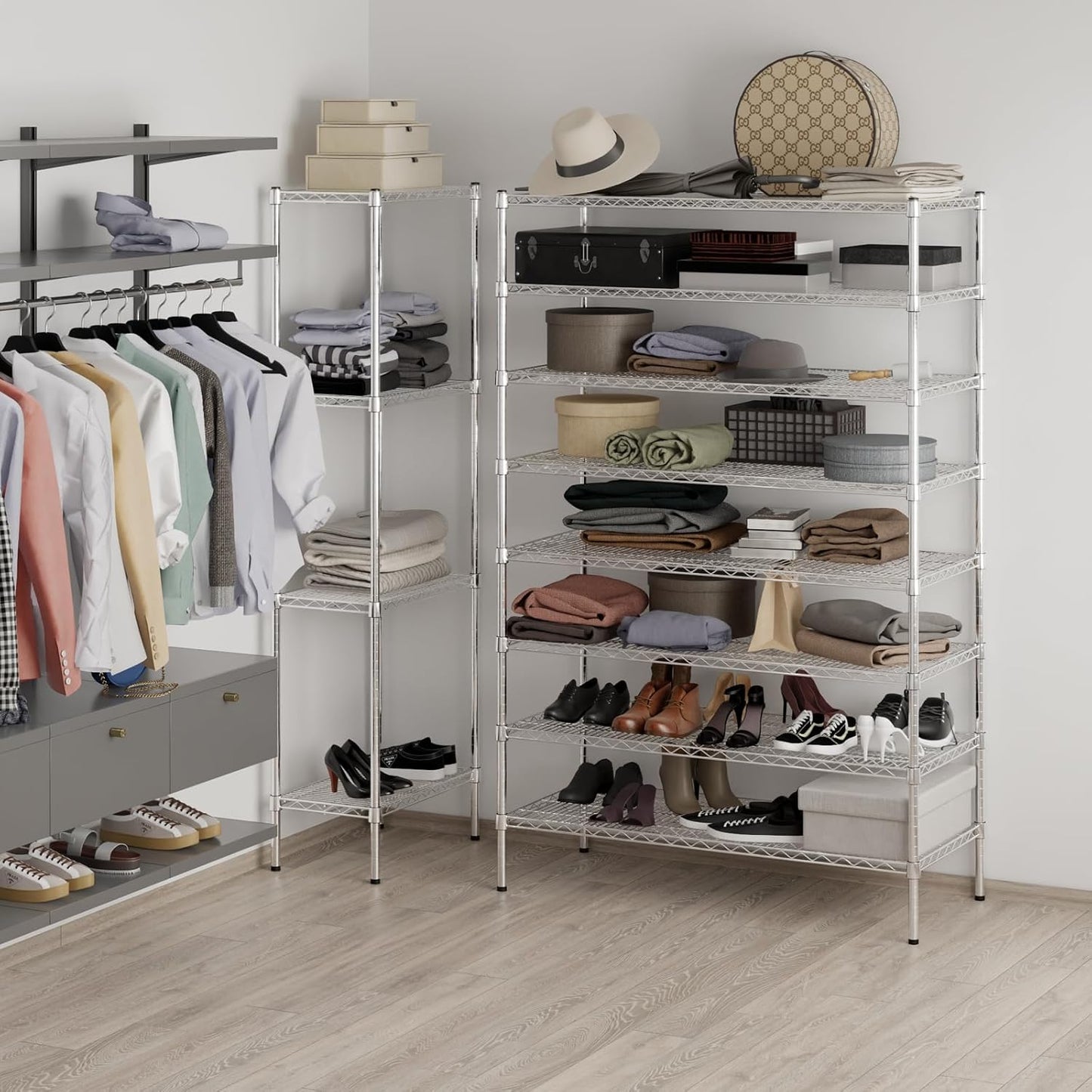 21" Deep x 48" Wide x 74" Height Wire Shelving Kit | 8-Tier | NSF Commercial Storage Rack Unit