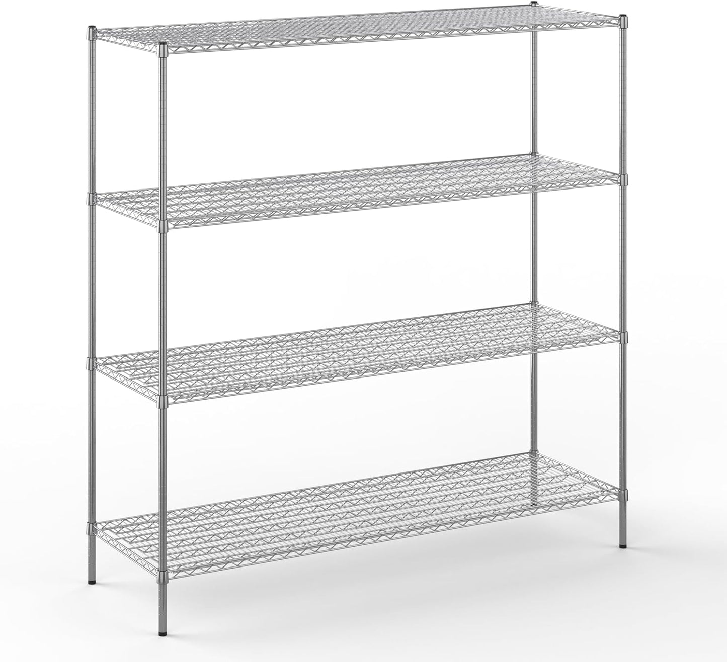 24" Deep x 72" Wide x 74" Height Wire Shelving Kit | 4-Tier | NSF Commercial Storage Rack Unit