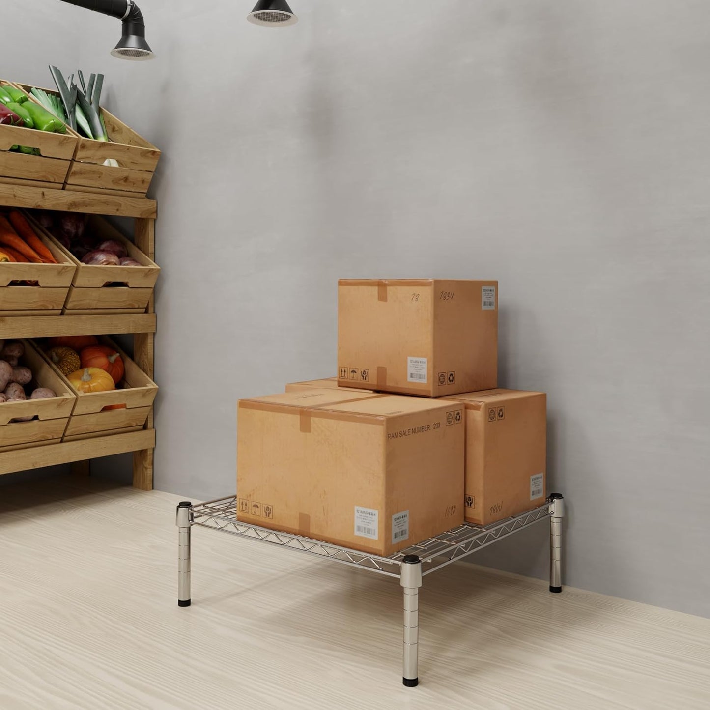 24" Deep x 24" Wide x 8" Height Wire Shelving Kit | 1-Tier | NSF Commercial Storage Rack Unit