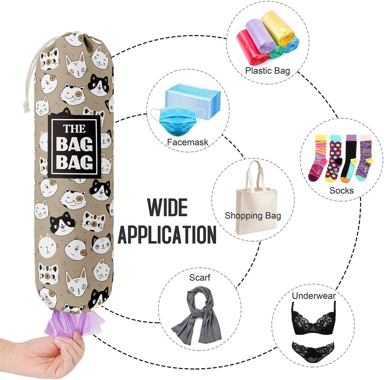 Funny The Bag Bag, Grocery Bags Holder Organizer For Shopping Bags, Wall Mount Plastic Bags Storage Container Dispensers, Gift For The Preferred Family And Friends