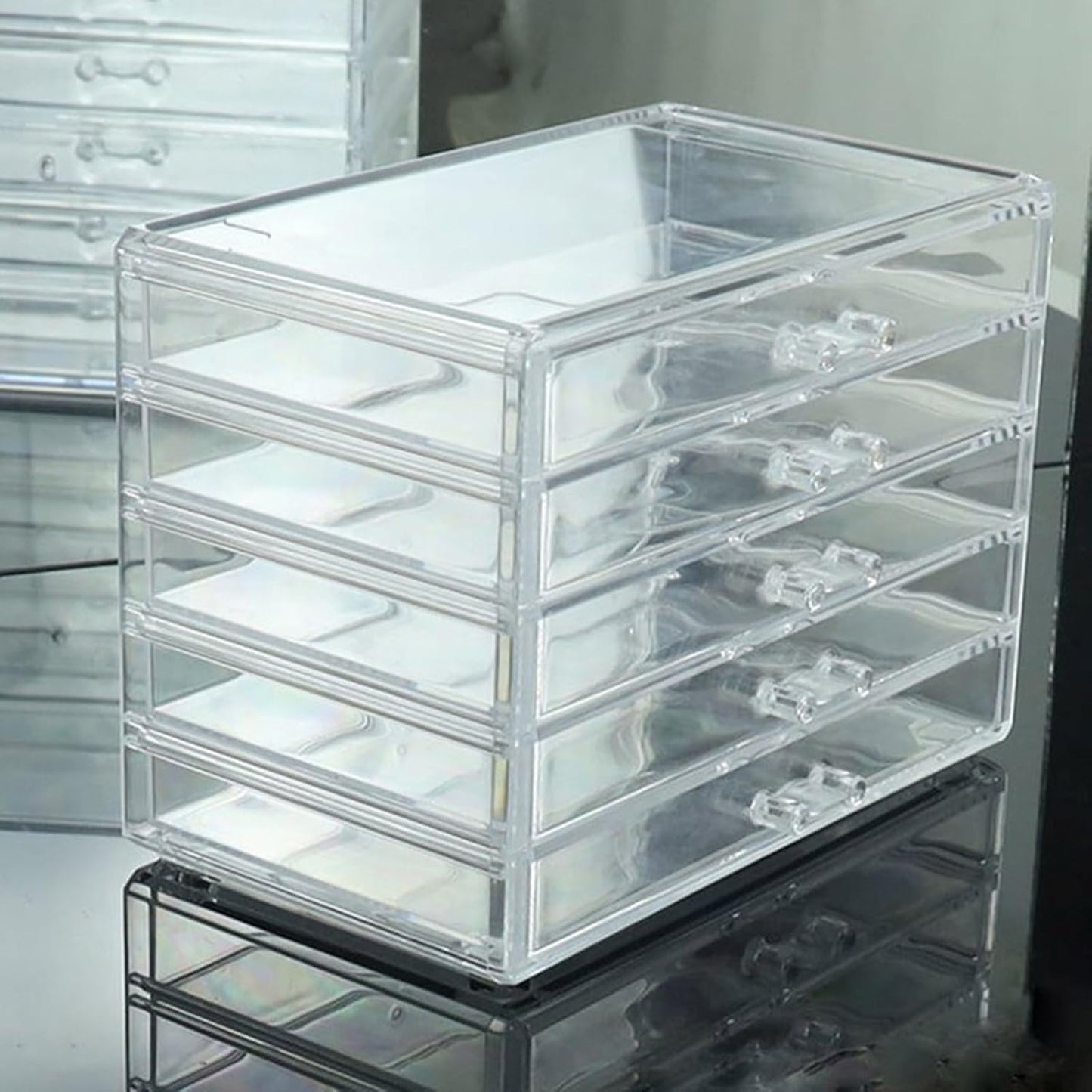 Space Saving Acrylic Cosmetic Storage Drawers Multi Drawers Acrylic Organizer Modern Jewelry Organizer for Organizing Cosmetics and Jewelry