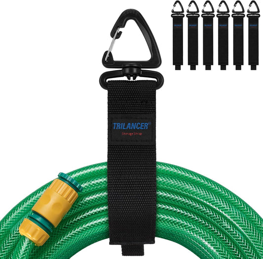 Trilancer Hook-and-Loop Storage Straps with Triangular Buckle to Hang on Walls, for Garage Organization and Storage, for Cables, Wires, Rope, Hoses, Tools of Home, Workshop, Studio, Shop（6L）