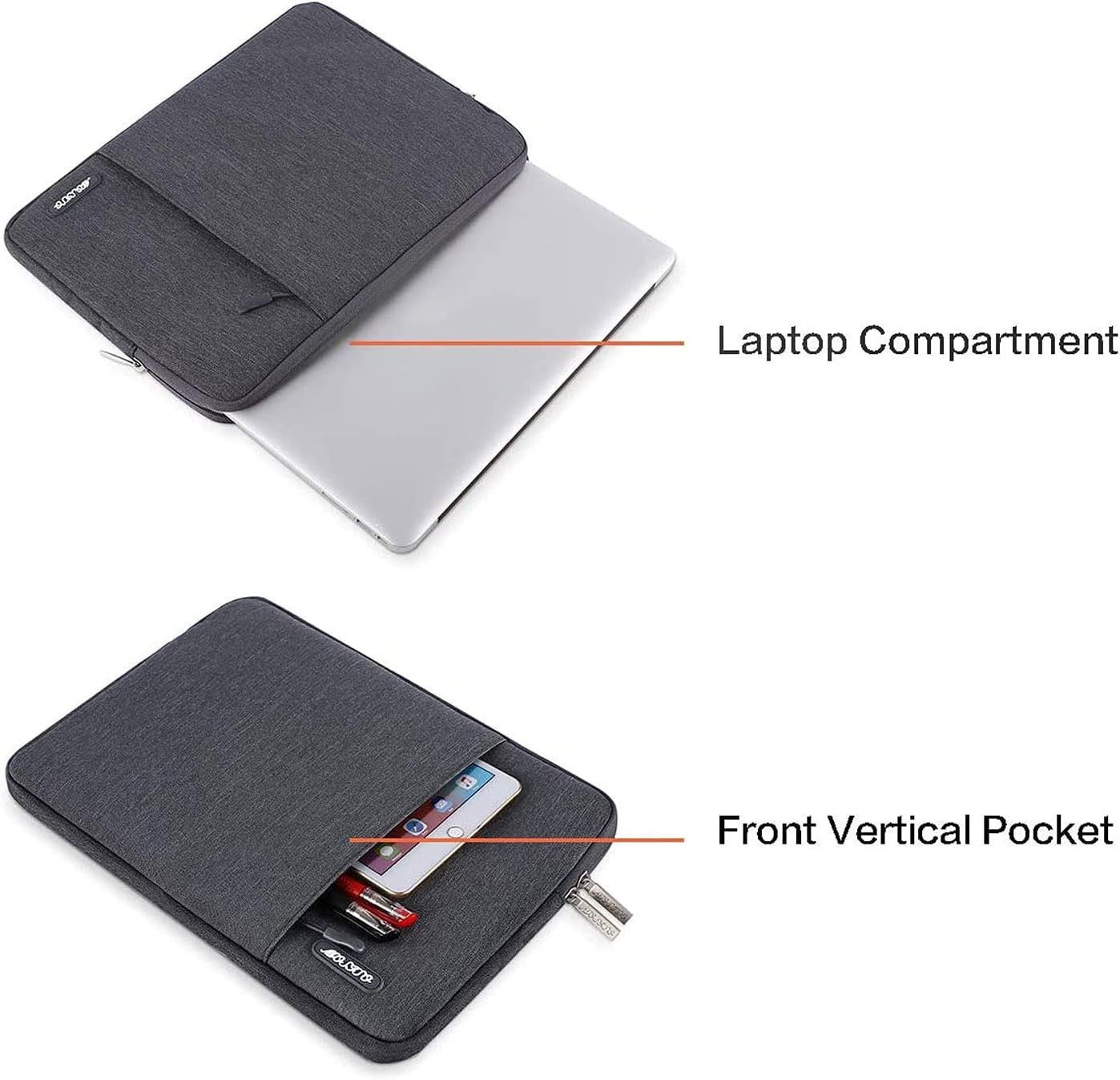 MOSISO Laptop Case 15 inch, 15 inch Laptop Sleeve Compatible with MacBook Air 15 M4 A3241 M3 A3114 M2 A2941 2025 2024 2023,Dell XPS 15,Polyester Vertical Computer Sleeve Bag with Pocket, Space Gray