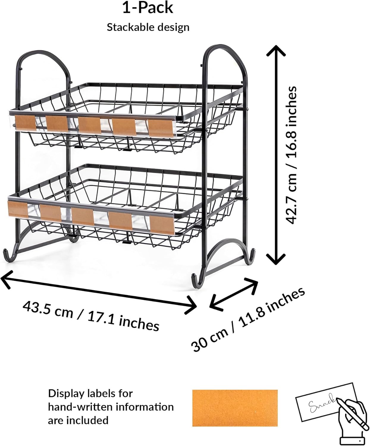 Candy Display Rack | Stackable Candy Organizer | Countertop Snack Organizer 1-Pack