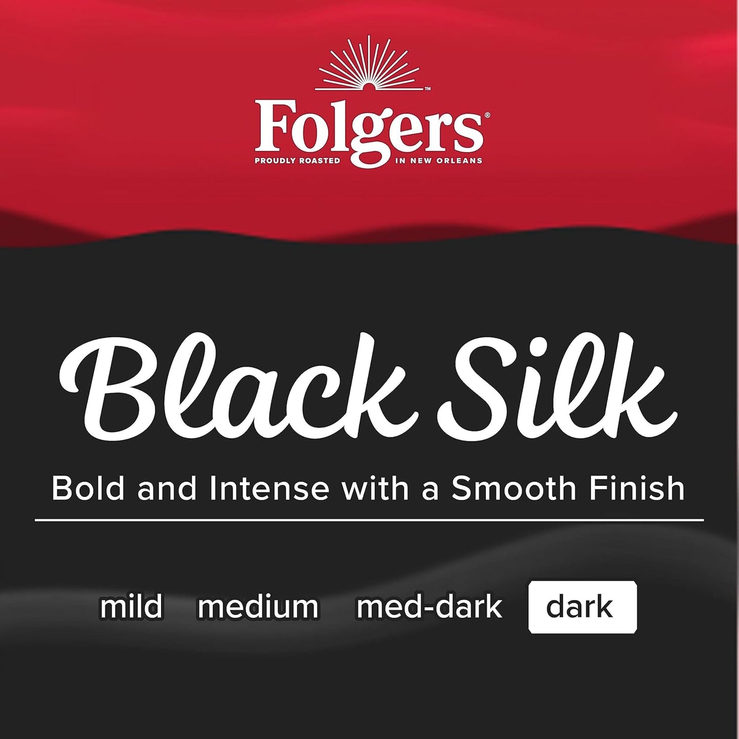 Folgers Black Silk Coffee, Dark Roast, Keurig K-Cup Pods, 10 Count Box