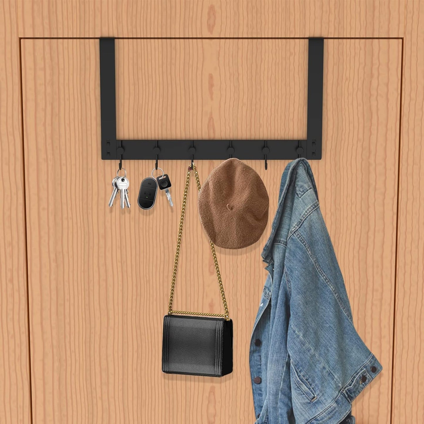 VAEHOLD Over The Door Hooks for Hanging Clothes, Heavy-Duty Door Hooks Organizer for Towel, Coat, Bag, Robe