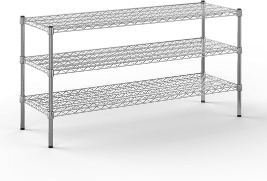 18" Deep x 54" Wide x 27" Height Wire Shelving Kit | 3-Tier | NSF Commercial Storage Rack Unit