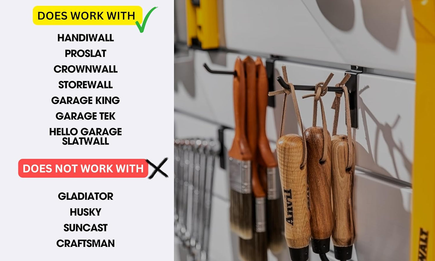 FELLER Slatwall Hooks and Slatwall Accessories - 20 Pack Premium Heavy Duty Single and Double Slatwall Hooks & Hangers for Efficient Storage, Used as Proslat Accessories