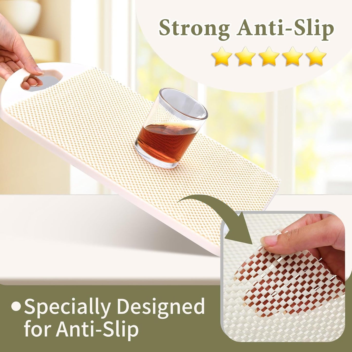Shelf Drawer Liners for Kitchen Cabinets Non Adhesive Drawer Liner Thickened Refrigerator Liner White Quatrefoil Strong Non-Slip Paper for Tool Box, 11.8 x 118 Inches