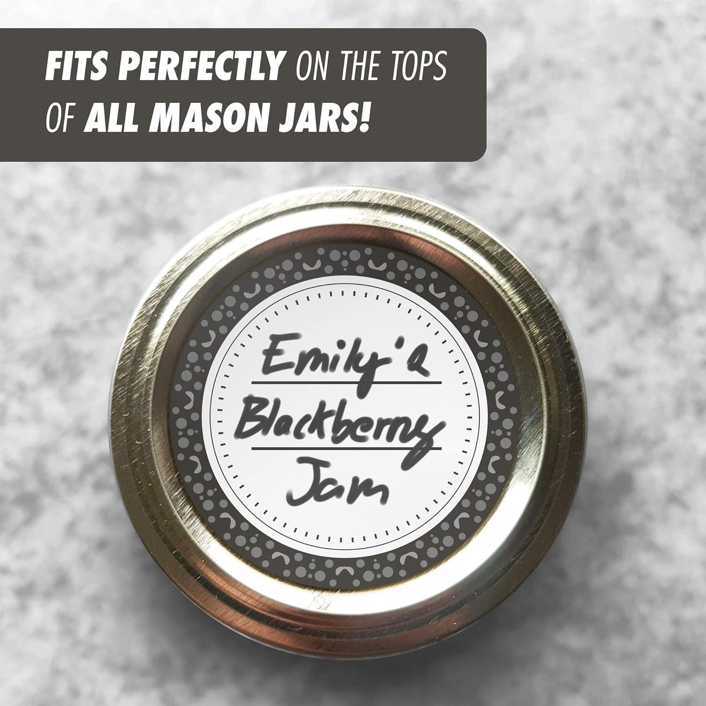 Easy Remove Dissolvable Canning Labels for Mason Jars (2" Round) Canning Supplies - Washes Off in Seconds Like Magic - Jar Labels for Homemade Jam, Jelly, and More (Black, 200/Roll) by MESS