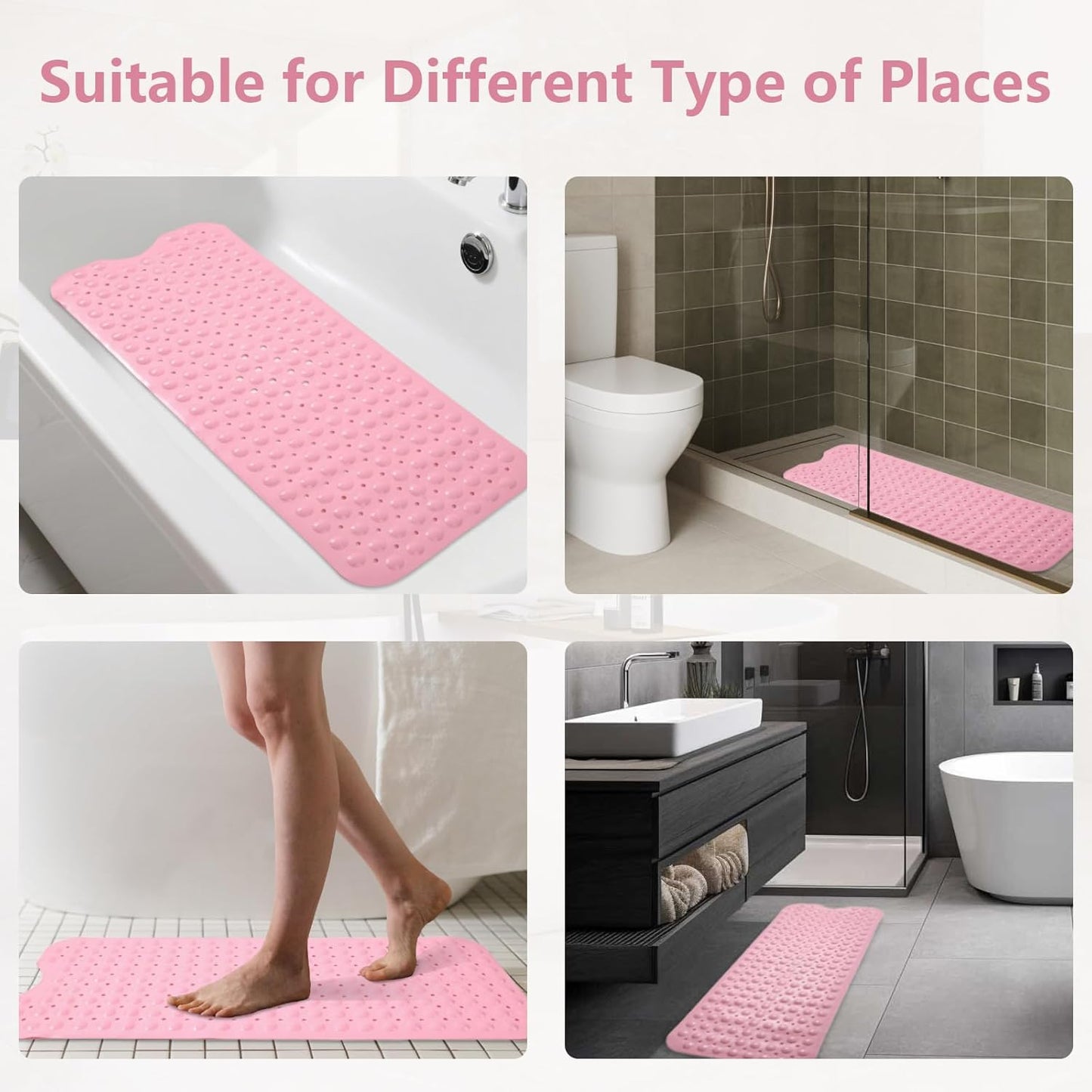 26PC Bathroom Accessories Set - Gorgeous Pink Bathroom Set, Bathroom Accessory Set, Pink Shower Curtain Set with Bathtub Mats for Shower Tub