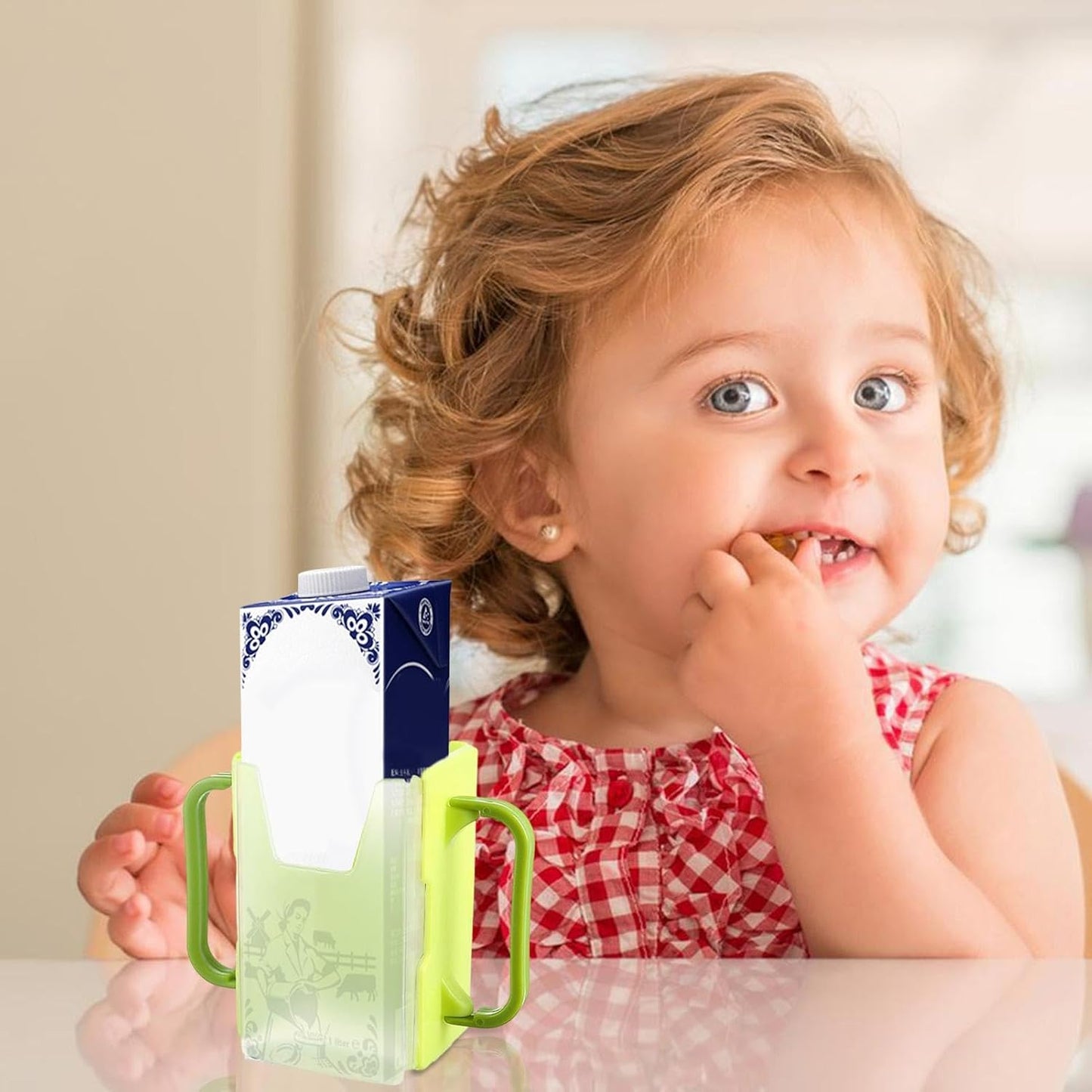 Children's Milk Box Holder - Milk Box Holder, Juice Box Holder, No Squeeze Cup Holder for Milk Box | Portable Juice Bag Length Adjustable, Spill Proof Milk Carton Holder for Home, Car, Traveling