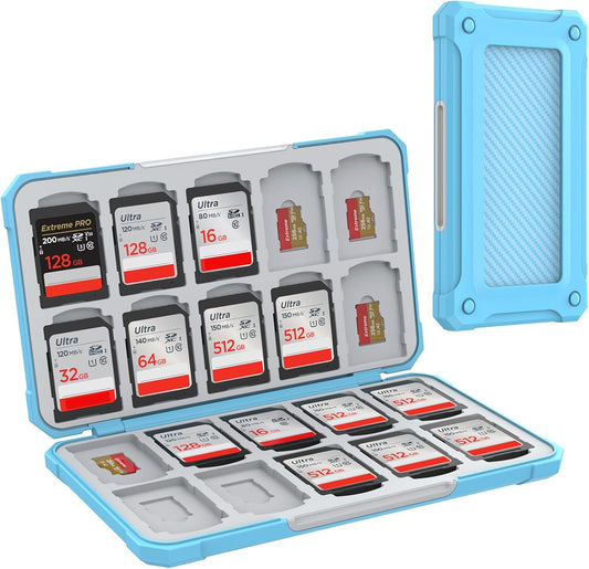 HEIYING Memory Card Case for SD/TF Cards,Portable SD Card Holder Storage Case Compatible with 20 SDXC SDHC and 20 TF Cards Slots