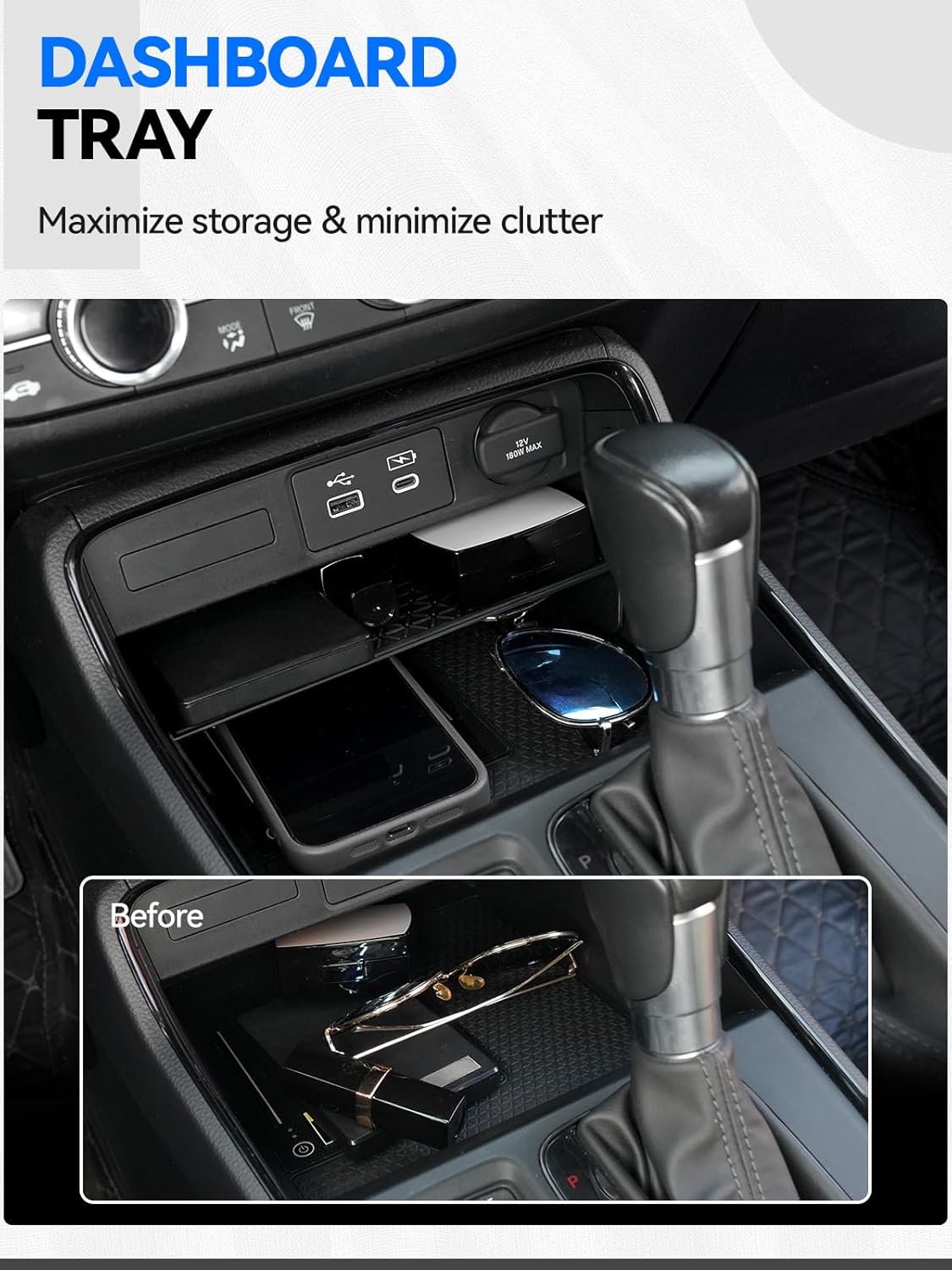 5PCS Center Console Organizer Tray for 2026 2025 2024 2023 Honda CRV Accessories, Armrest Storage Box and Drawer, Armrest Hidden Storage Box, Dashboard Organizer Tray and Cup Holder for Honda CRV