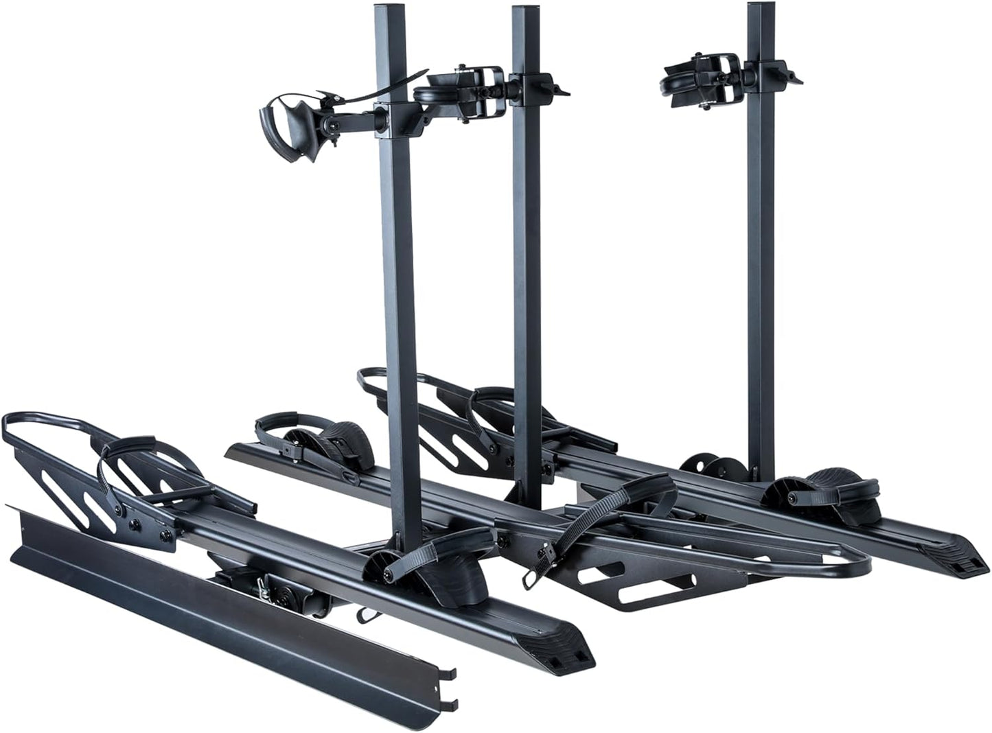 RokRack T One Foldable 3-Ebike Rack with Ramp, 250 lbs Capacity, Hitch Mount Electric Bike Rack, Fits up to 5" Fat Tire Width and 50" Wheelbase, Ebike Carrier Rack for 2" Receiver for Cars SUVs Vans
