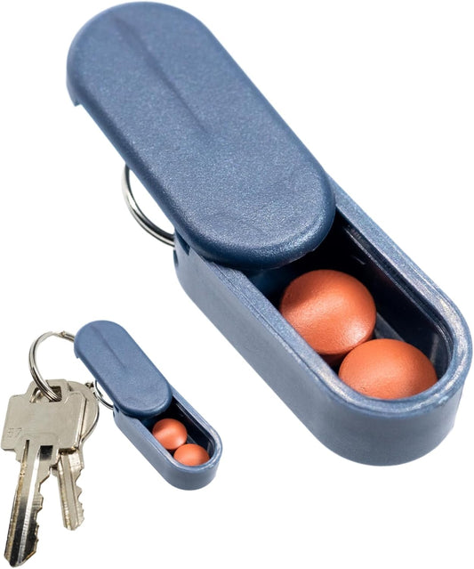 Magnetic Keychain Pill Holder - Compact, Durable, Lightweight with Sleek Minimalist Design - Secure, Discrete, Portable Pill Holder Keychain for Everyday Use (Cobalt)