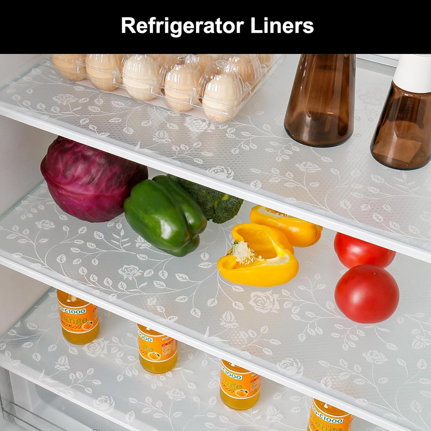 Cooyes Shelf Liner – Premium Non-Adhesive Cabinet & Drawer Liner for Kitchen – Waterproof Shelf Paper with Modern Pattern – Durable EVA Cabinet Mat – Easy to Cut （11.8" W x 360" L）