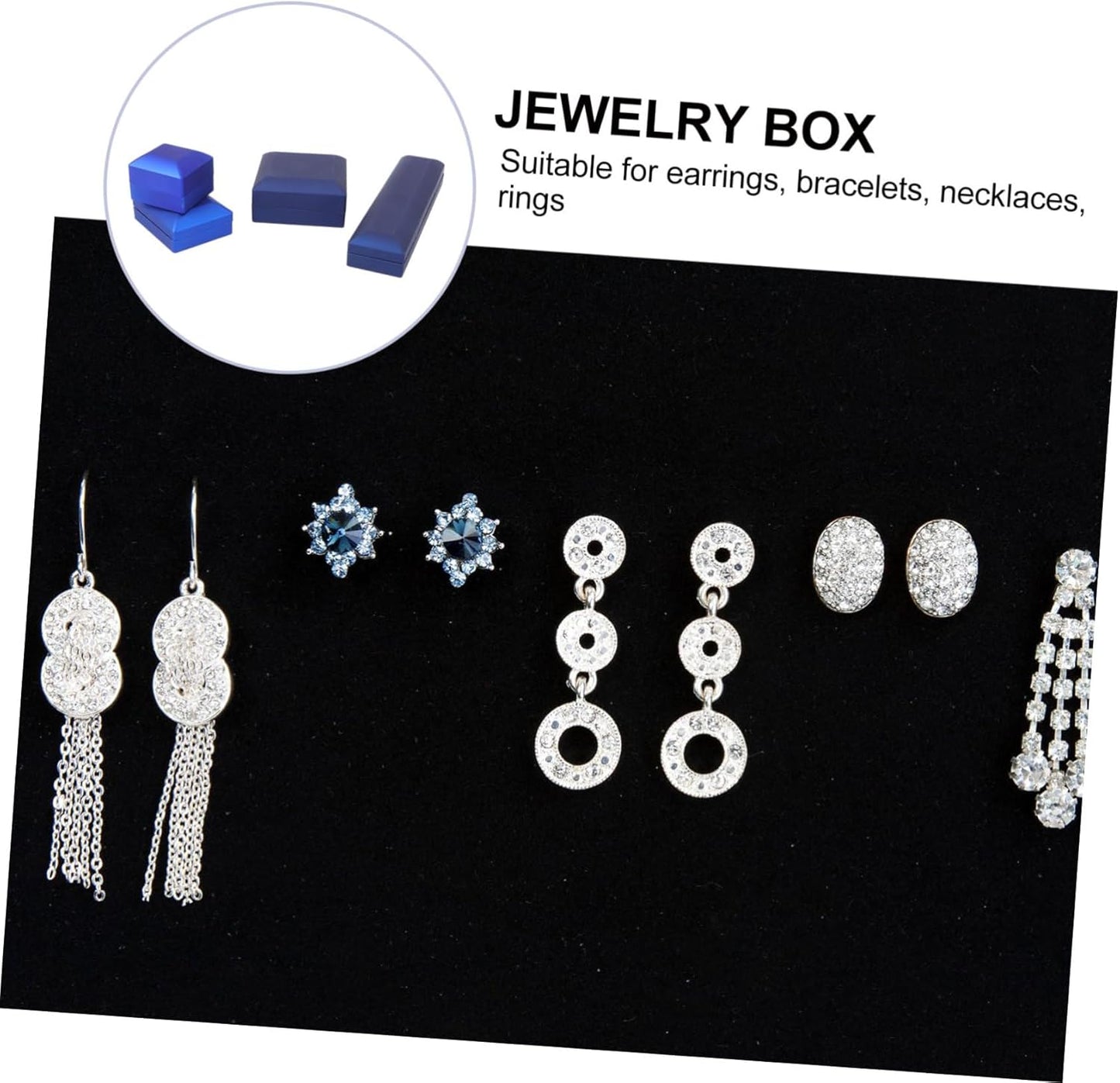 Unomor 4pcs LED Lighted Jewelry Box with Ring Pendant Necklace Bracelet Storage Cases Jewelry Organizer with Built LED Lights for Dazzling Display and Scratch Protection