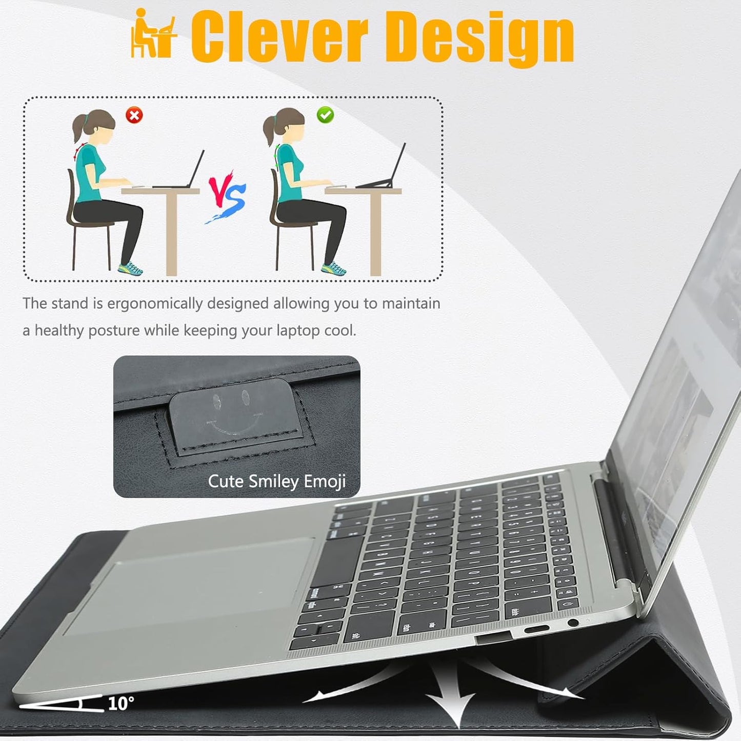 HYZUO 13.3-14 Inch Laptop Sleeve Case with Stand Feature for MacBook Pro 14 M5/M4/M3/M2/M1 2026-2021, MacBook Pro/Air 13.3, 13.5" 13.8" Surface Laptop, HP Spectre X360 13/14, Graphite