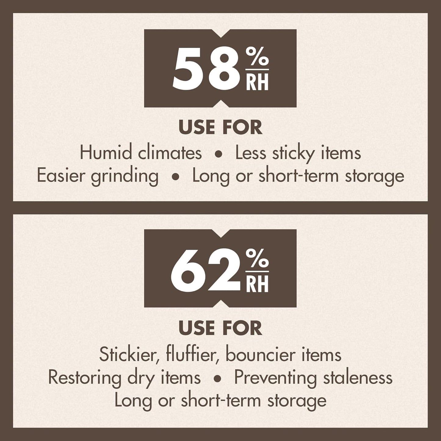 Boveda 58% Two-Way Humidity Control Pack For Storing 1 lb – Size 67 – Single – Moisture Absorber for Storage Containers – Humidifier Pack – Individually Wrapped Hydration Packet – Less Sticky