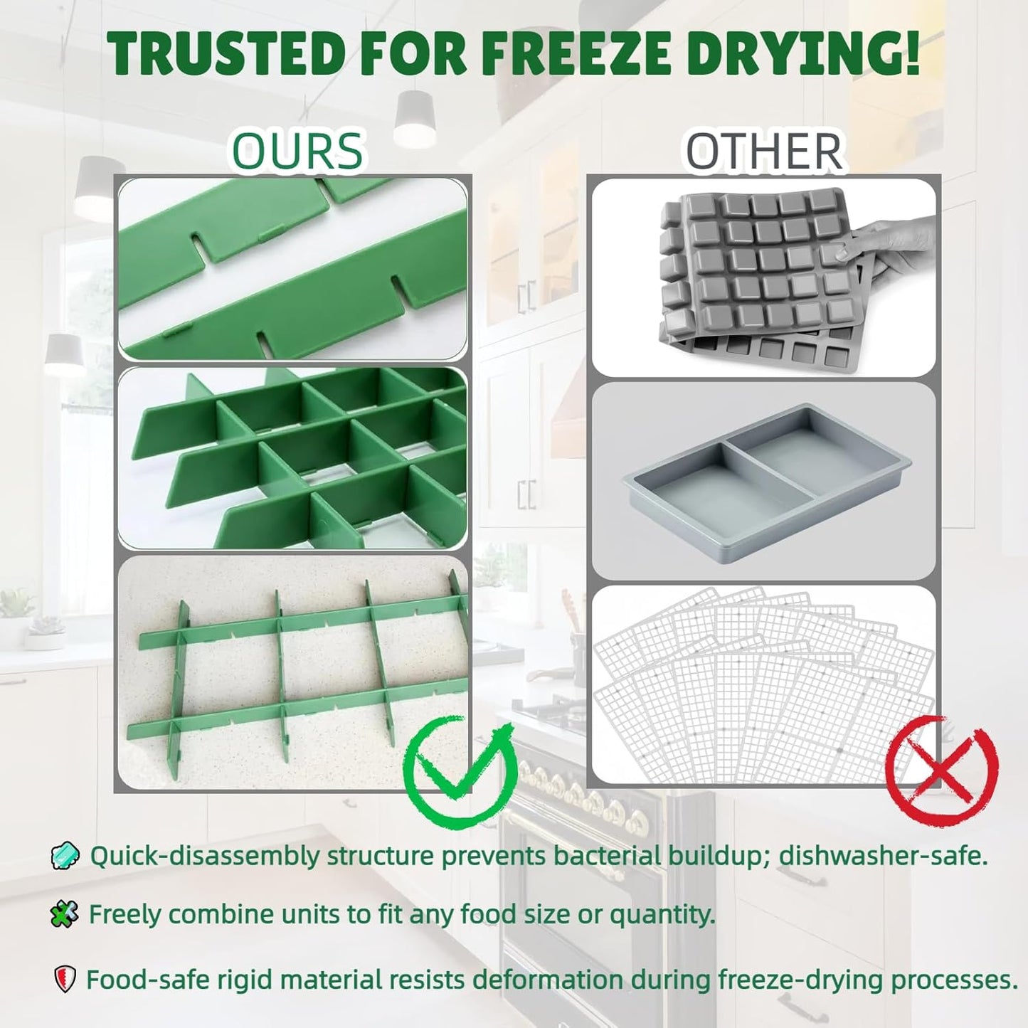 5 Sets Medium Freeze Dryer Tray Dividers Compatible with Harvest Right Trays, Freeze Dried Strawberrie Candy Fruit Dog Cat Treats Tray Dividers, Ideal Accessories for Freeze Dryer Owner