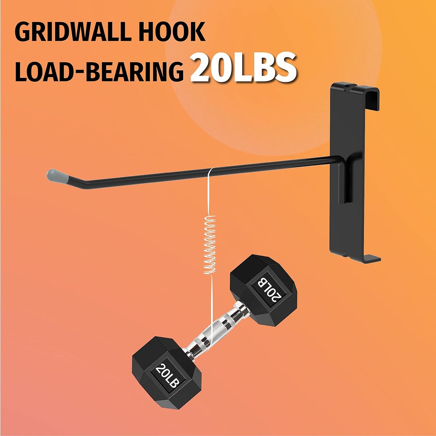 HUHOLE Gridwall Hooks 6 Inch, 50PC Display Hooks for Grid Wall, Hook for Grid Wall Panel, Black