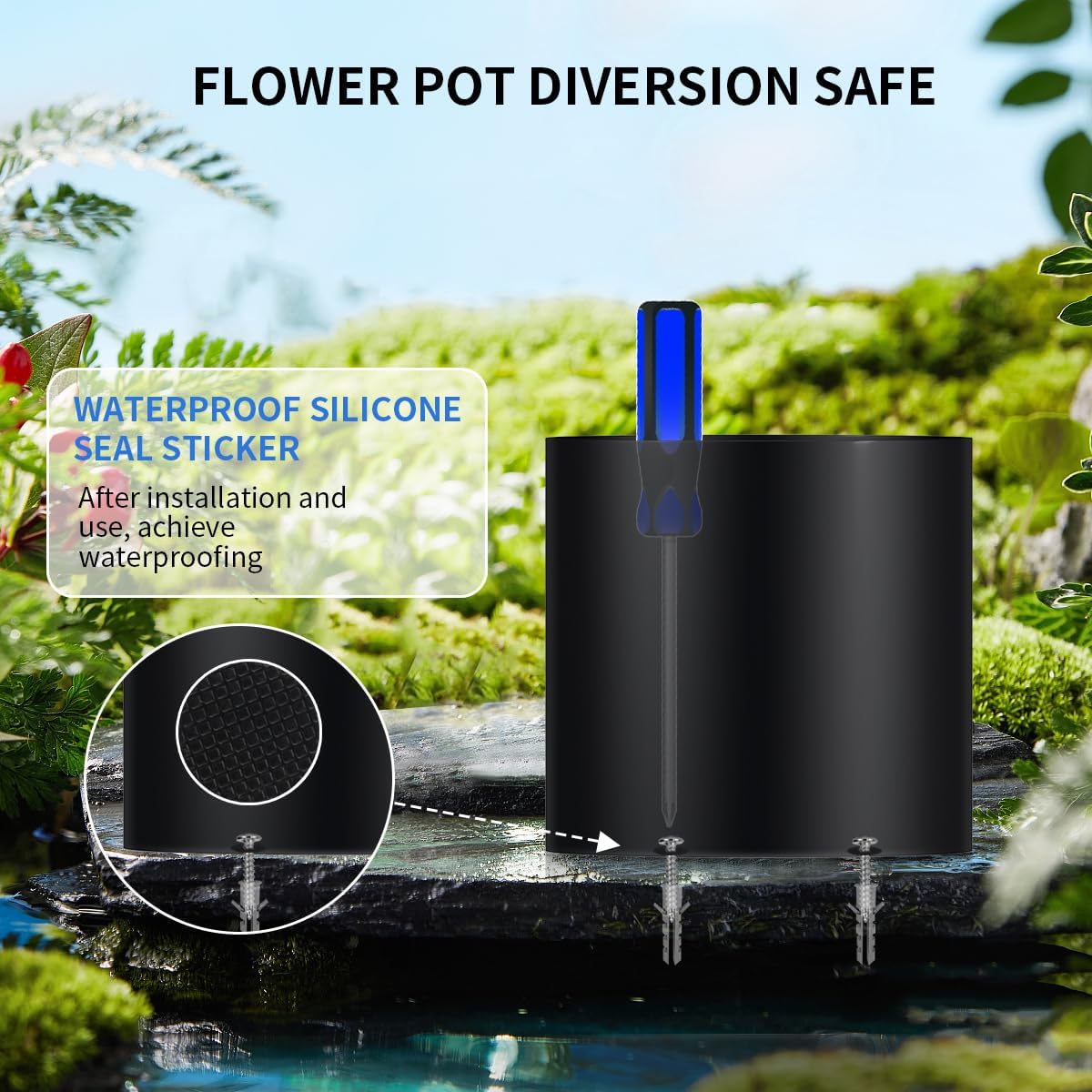 Sdstone 2pack Flower Pot Diversion Safe with Key Lock,Stainless Steel Secret Hidden Safe Lock Box,Disguised safe (Black) Plants Not Include