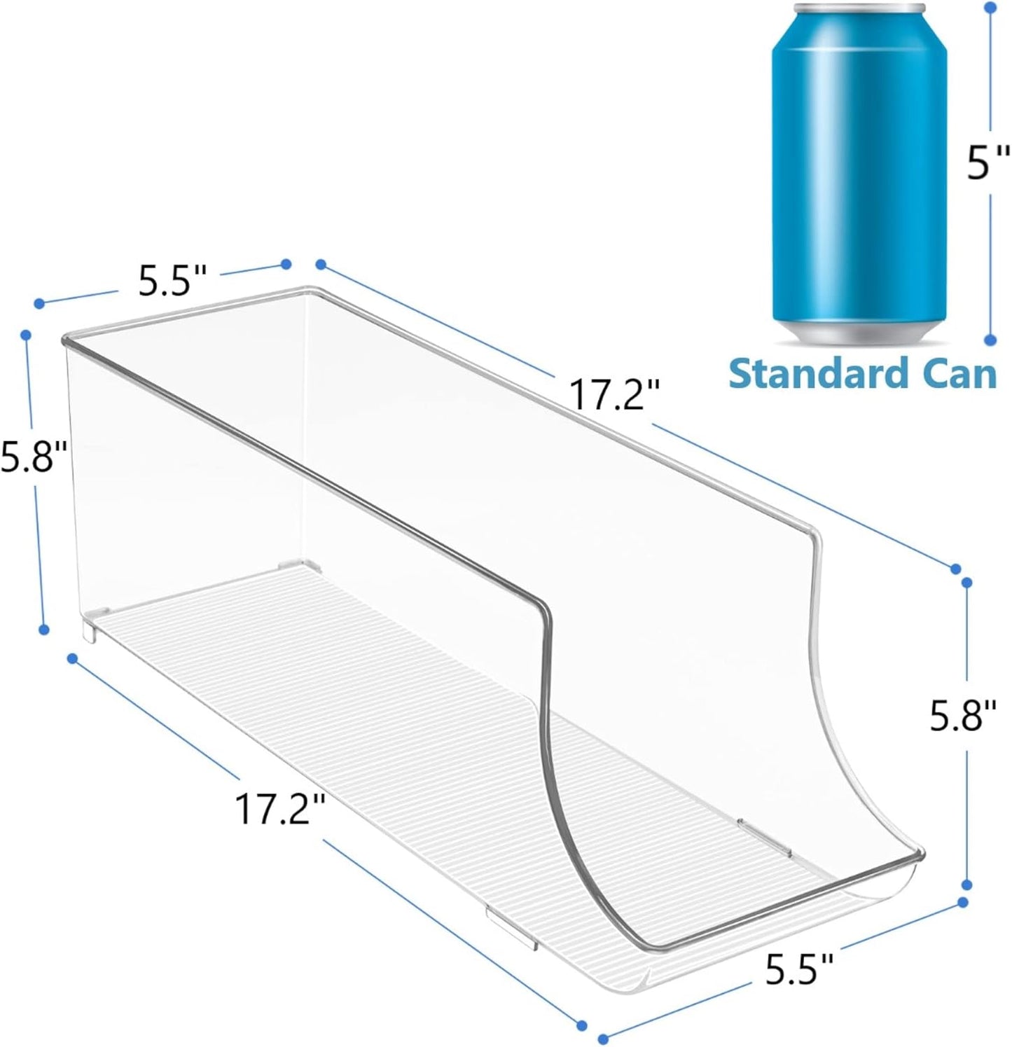 Sorbus Can Dispenser for Refrigerator - 12 Can Fridge organizer Rotation System Rack - Clear Soda Can Organizer for Refrigerator, Freezer & Pantry - Great for Kitchen Organization & Storage (2-Pack)