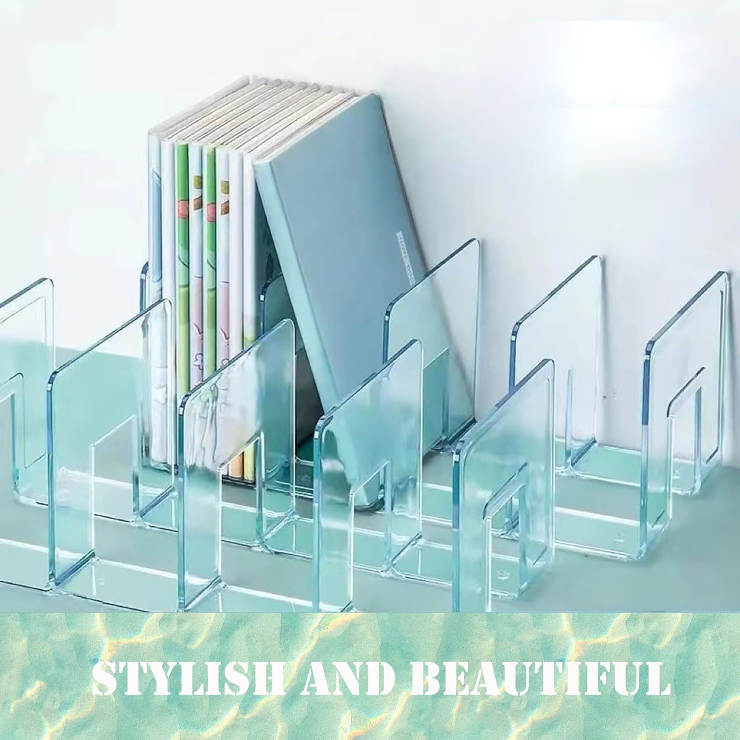 Clear Acrylic File Organizer, Purse Organizer, File Sorter Desktop File Folder Organizer for Book, Envelopes, Mail, Document, Notebook, Office Supplies, Handbag (4Pcs)