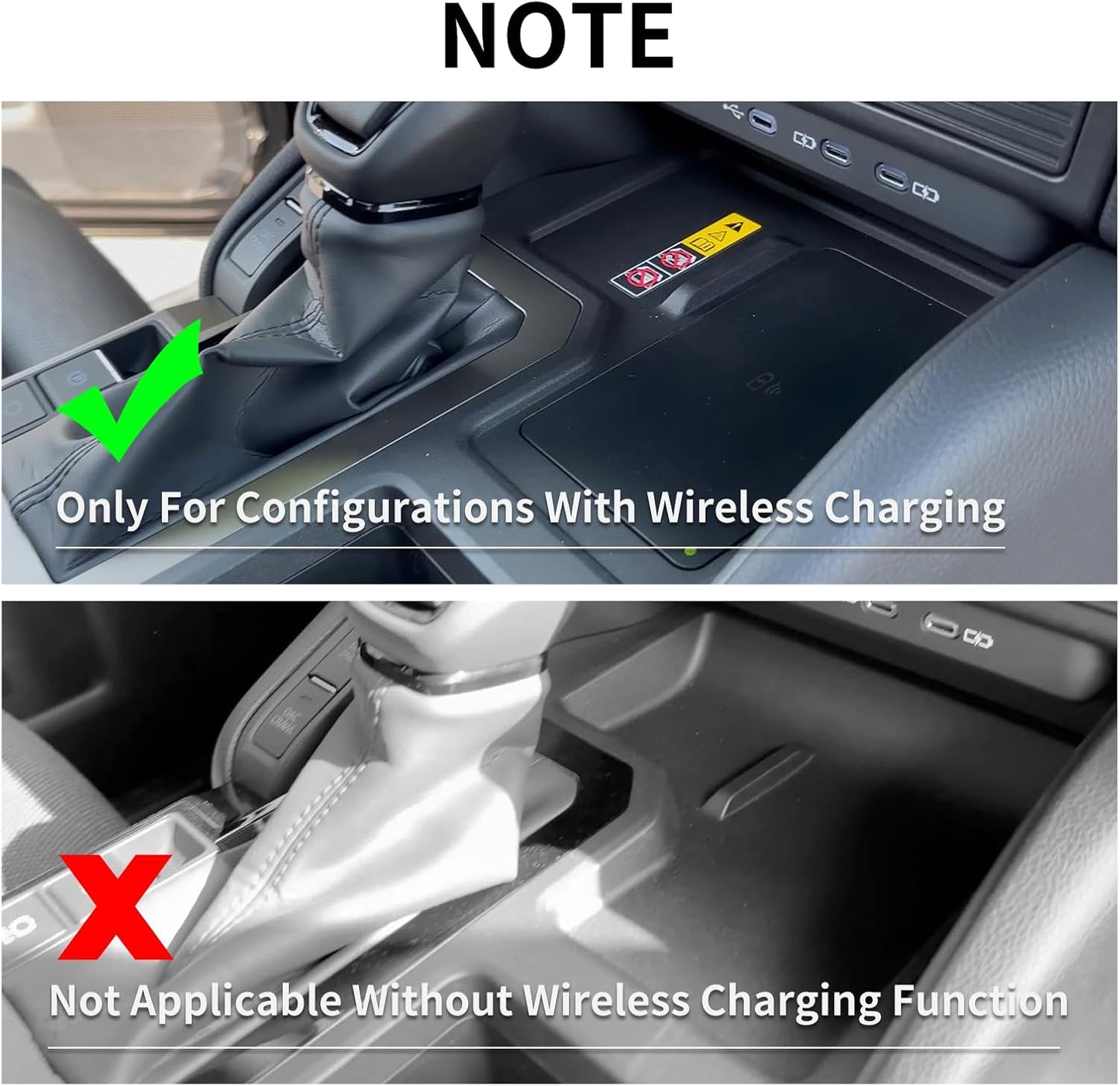 2PCS Fit for 2024 2025 2026 Toyota Land Cruiser Prado 250 Center Console Cool Box Organizer + Wireless Charging Protective Mat Accessories Black (Not Fit 1958 Model)