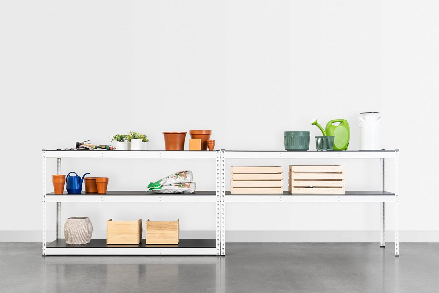 SafeRacks Modular Garage Shelving - 5 Tier Storage Shelves, Tall Metal Rack Shelves for Storage, Heavy Duty Steel Shelf Organizer for Garage, Or Kitchen Pantry (White, 18 x 60 x 72)