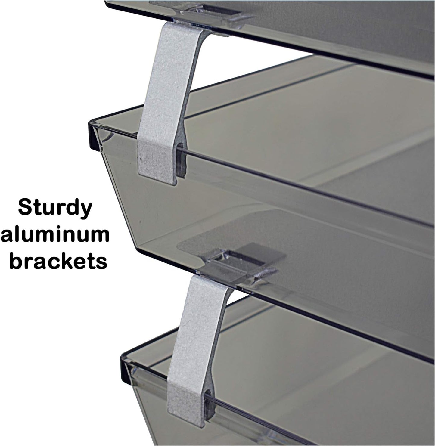 Acrimet Facility 3 Tier Letter Tray, Front Load, Letter Size/A4, Desktop File Organizer, Plastic (Clear Smoke Color)