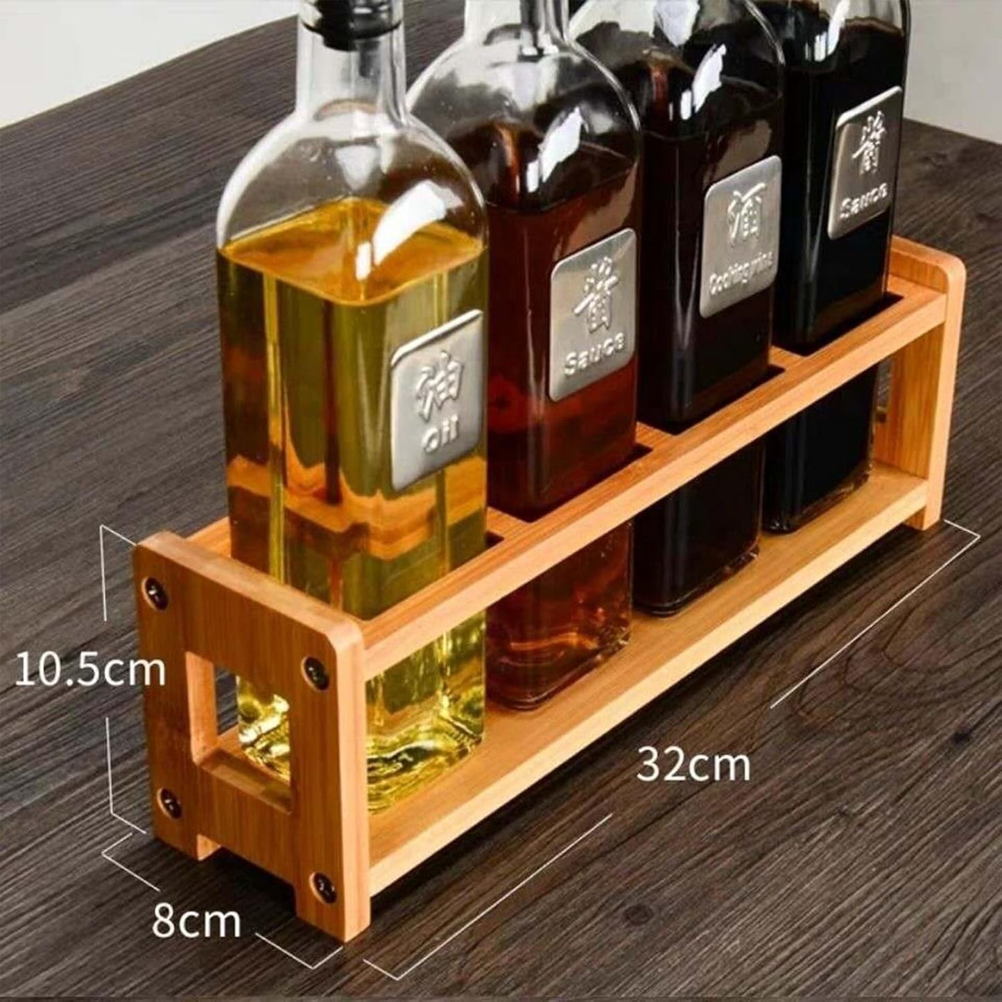 TOPINCN Rack Organizer, Storage Holder Seasoning Storage 4 Holes Shelf Multifunctional Oil Bottle Rack Kitchen Seasoning Organizer for Countertop