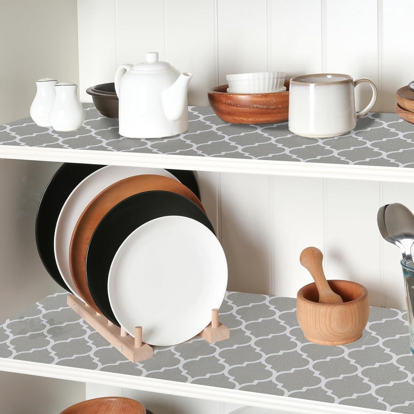 Drawer and Shelf Liner for Kitchen Cabinets, Non-Adhesive Strong Grip Thickened Cabinet Liners for Shelves, Non-Slip Mats Shelving Paper Protect Cupboard, Dresser, Pantry | 11.8" x 30FT