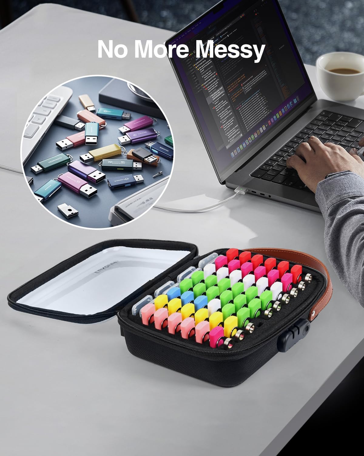 Luxtude Flash Drive Case with Combination Lock (112 Labels Included)