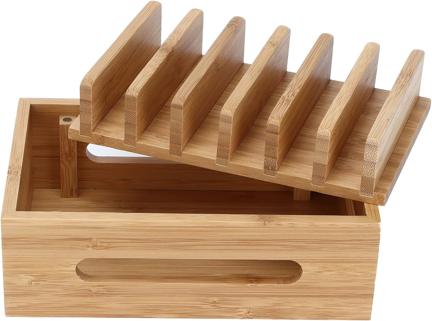 GLOGLOW Household Furniture Storage Organizer for Tablet and Mobile Devices with Smooth Polished Surface, Durable Retro Design for Home Office Living Room Study Wood Phone Stand, Stylish