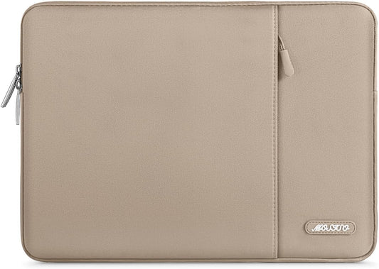 MOSISO Laptop Case 14 inch, 14 inch Laptop Sleeve Compatible with HP Lenovo Dell ASUS Acer, HP Stream, Dell Latitude, Lenovo IdeaPad, Polyester Vertical Computer Sleeve Bag with Pocket, Taupe Brown