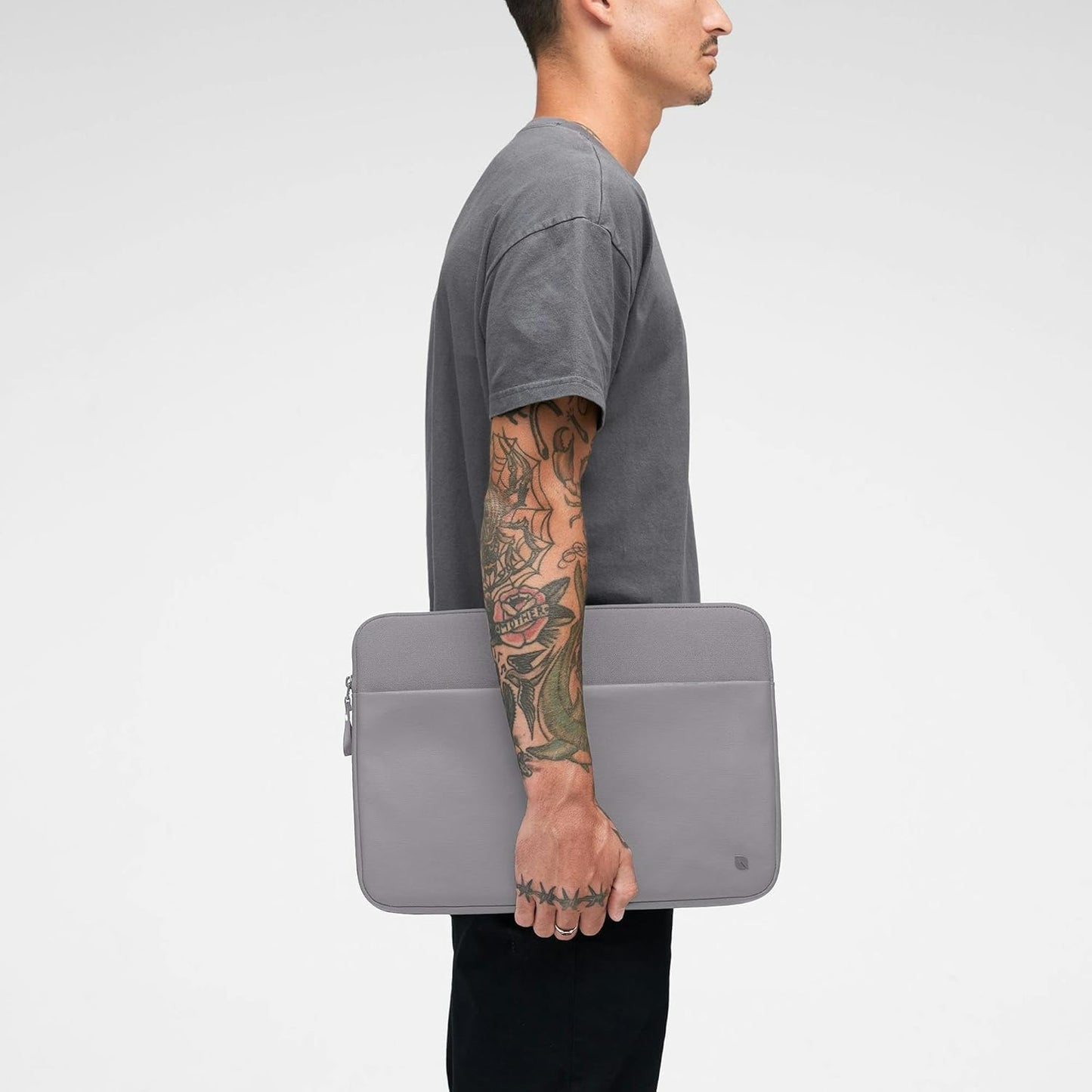 Incase A.R.C. Laptop Sleeve 14 Inch – MacBook Case with Faux Fur Lining, External Pocket – Fits MacBook Pro Air Lenovo Dell HP – Laptop Cover, Computer Case - Travel, Work, College - Grey