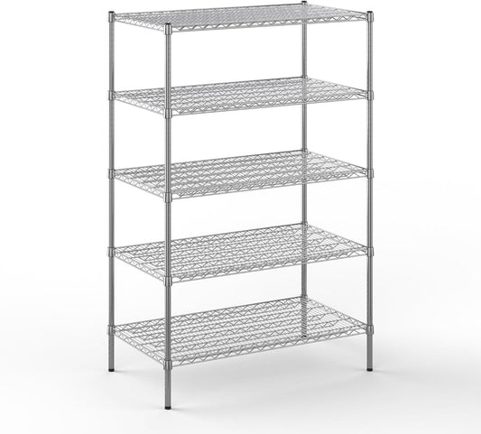 24" Deep x 42" Wide x 64" Height Wire Shelving Kit | 5-Tier | NSF Commercial Storage Rack Unit
