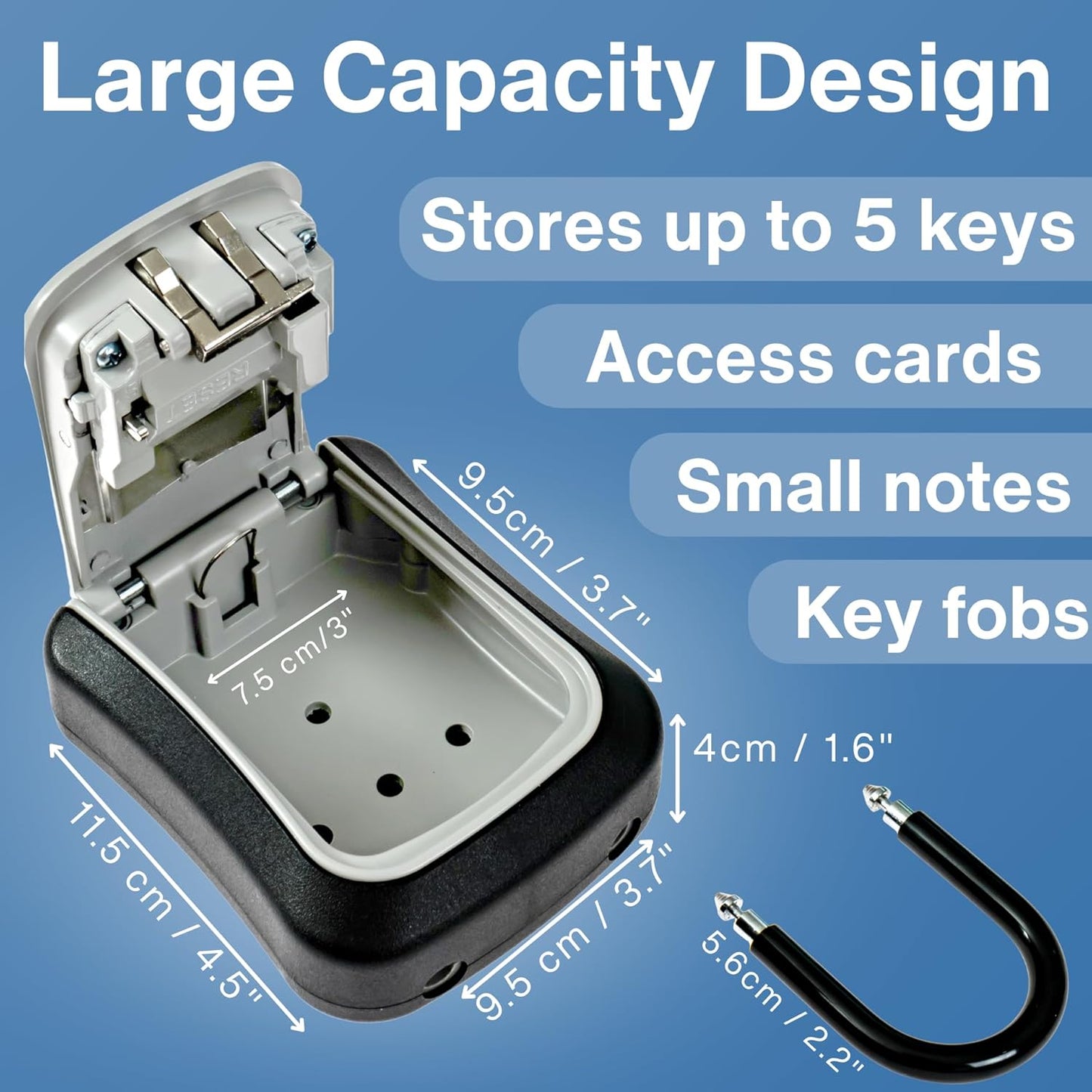 RUDY RUN Key Lock Box for Outside - Combination Realtor Lockbox for House Keys Outdoor