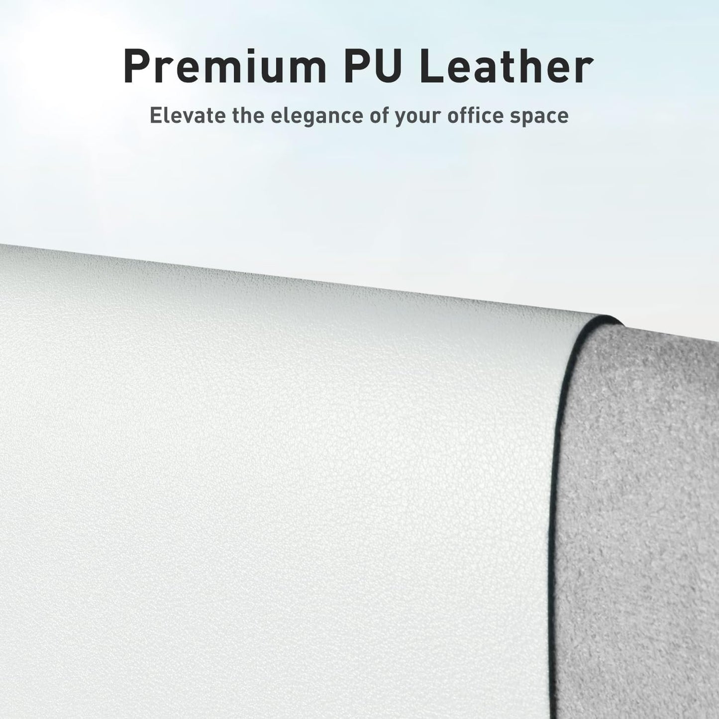 Aothia Leather Desk Pad Protector, Mouse Pad, Office Desk Mat, Non-Slip PU Leather Desk Blotter, Laptop Desk Pad, Waterproof Desk Writing Pad for Office and Home (Barely Grey, 36" x 17")
