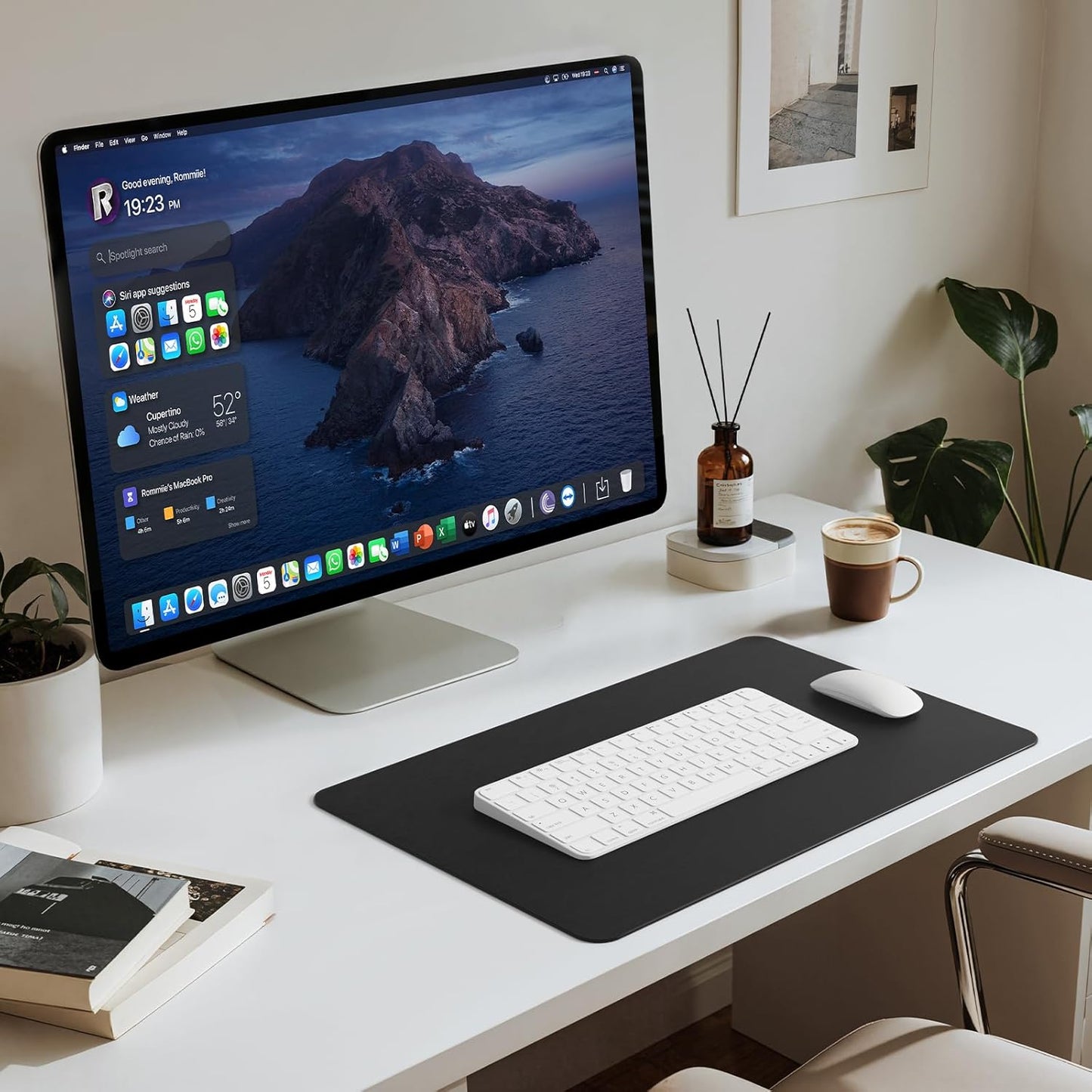 Jotsome Leather Desk Pad Mat, Non-Slip Desk Blotter Pad - Desk Protector for Office, Home, Lap Desk, Laptop, and Desktop, Gift for The Holidays or Christmas (Black, 17" x 12")